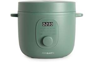 CREATE/RICE COOKER/Cuiseur à riz électrique multifonction 3L vert sauge/Programmable jusqu'à 24h, Prépare des plats à la vapeur, des ragoûts ou des soupes, Fonction maintien au chaud, 600W