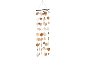 HAB & GUT -HA0P1- Carillon à Vent Beige/Marron, Nacre, 87 cm, décoration de fenêtre, Mobile pour décorer fenêtre, terrasse et Balcon