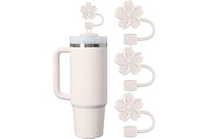 Hebterrka 3 Stück Stanley Strohhalm Abdeckungen, 10 mm Strohaufsätze, Silikon Abdeckkappe für Stanley Cup Zubehör, Stanley 30 & 40 Oz Tumbler mit Griff