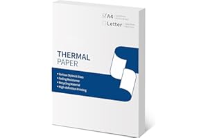 Odaro 210 x 297mm A4 Paper Thermal, White A4 Printer Paper -100 Sheets Office Supplies, Compatible with M08F, MT800, MT800Q and Other Portable Printers