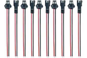 Feegow Lot de 10 connecteurs SM 2 broches mâles et femelles pour systèmes d'éclairage LED, mini hélicoptères télécommandés, avions 3D intérieurs, barres lumineuses LED, etc.