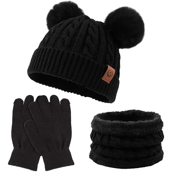 Ensemble Bonnet Echarpe Gant Enfant TAGVO Bonnet écharpe Et Gants Femme Homme,Tricotés Ensemble D'hiver Bonnet écharpe Femme Hiver