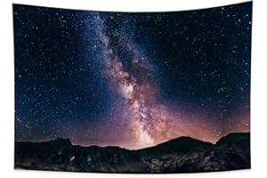 YONGFOTO 100x70Cm Cielo Stellato Arazzo, Nebulosa Galassia Natura Notte Psichedelica Paesaggio Arazzi Universo Montagne Appeso A Parete Arazzo per L'Arredamento Della Camera Da Letto Del Soggiorno
