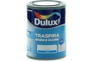 Dulux Pittura per Interni Traspirante per Forte Umidità e Vapore, Buon Profumo, Ottimo per Cucina e Bagno, 1 Litro, Bianco, 1L