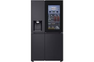 LG GSXE91EVAD Side by Side Kühlschrank und Gefrierfach mit InstaView, Klasse D, 628 Liter Kapazität, Wassertank, Essence Matte Black