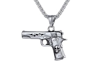 U7 Armee Gewehr Kette M16/AK-47/Mini Uzi/M9 Maschinengewehr Modell Anhänger Halskette personalisiert Pistole Waffe Coole Modeschmuck Geschenk für Männer Jungen