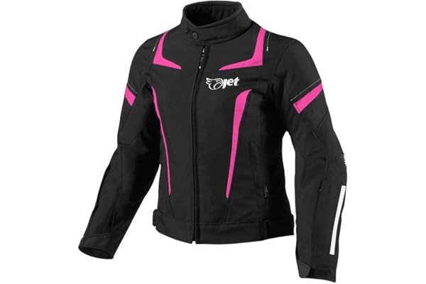 Jet Blouson Veste Moto Femme Imperméable avec Armure Textile (Rose, L (EU 40-42))