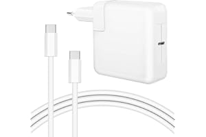 CLOMRRE MacBook Ladekabel, 96W USB C Ladegerät für Mac Book Pro 16/14/13'', Mac Book Air 13/15'' (2019~2025), M1 M2 M3 M4 Mac Laptop Series, iPad Pro 12.9/11 Zoll und alle USB-C Geräte (inkl. 2m Ladekabel)
