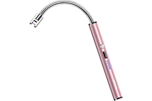 RONXS Electric Lighter, Candle Lighter Electric Type C Rechargeable Lighter with Battery Display, Longer Flexible Neck Windproof Plasma Arc Long Lighters for Candles Fireworks BBQ