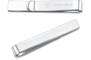 Honey Bear Skinny Clip Pasador de corbata - Para Hombre/Chicos Necktie, Acero inoxidable,Boda Negocio Regalo,4cm