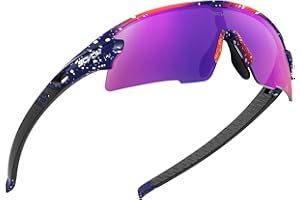 SCVCN Polarisées Lunettes Soleil Sport Cyclisme Vélo avec 3 Verres Interchangeables Hommes Femmes