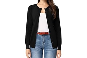 GRACE KARIN Donna Cardigan Casual con Bottoni Tinta Unita a Maniche Lunghe