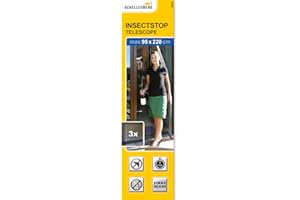 Schellenberg 50653 Fliegengittervorhang Balkontür Insektenschutz Vorhang Telescope, Breite 75 bis 95 cm anpassbar, Höhe 220 cm, Anthrazit