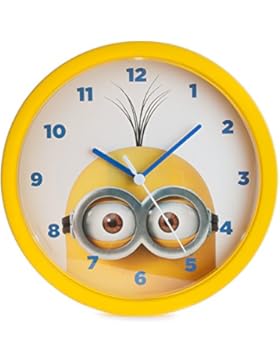 MINIONS Unisex Wanduhren Analog Kunststoff 25 cm weiß MNS4