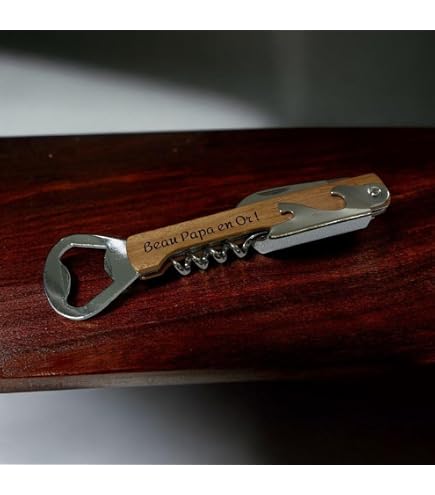 Tire-Bouchon Gravé Pour Papa - Cadeau Personnalisé Sommelier En Bois