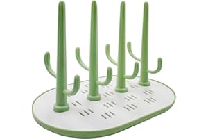 Feelhap Trockenständer Babyflaschen mit Abnehmbarer Abtropfschale, Trockenständer für Babyflaschen BPA frei Abtropfgestell Babyflaschen,Flaschenständer für Flaschen Saugern Bechern und Zubehör,Grün