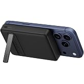 Belkin BoostCharge 10000 mAh İnce Manyetik Stantlı Power Bank, Siyah | 10K Kablosuz Şarj, Qi2 Sertifikalı, Manyetik Halka, US