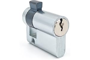 geba DIN18252 Demi-cylindre profilé en aluminium pour interrupteur à clé geba avec noyau en laiton, position 0°, non réglable, longueur du cylindre 40 mm, avec 3 clés