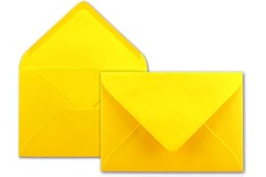 NEUSER PAPIER Neuser - Buste da lettere da 80 g/m² in colori vivaci, formato B6, dimensioni 175 x 125 mm, chiusura adesiva da inumidire 25 Umschläge giallo miele