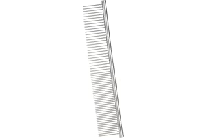 Andiker Pettine per cani in acciaio inox, spazzola per la toelettatura degli animali domestici, per animali di taglia piccola, grande, media, gatti, cavalli (S)