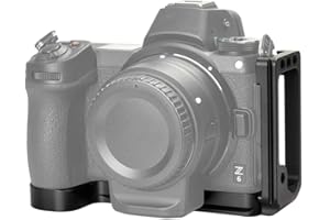 VBESTLIFE L-förmige Schnellwechselplatte, 1/4-Zoll-Loch-Aluminiumlegierungs-Befestigungswinkel Stativ-Kugelkopf-Zubehör für die Nikon Z7 Z6-Kamera(Schwarz)