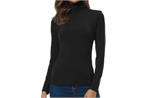 Charmoni - Top Femme Pull sous Pull - col roulé à Manches Longues - Coupe Classique - léger et Extensible - Taille Unique T 36 - T 38