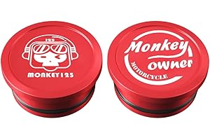 KURVIA 2Pcs Frame Caps Machined Aluminum-Laser Marking Compatible for Honda Monkey 125 Z125 (2019-2023), Frame Tube Hole Plugs, Motorcycle Dust Cap Badge Emblem, Red
