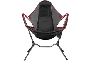 CHUNYAN Swinging Camping Chair for Adults Lightweight Folding Garden Chairs Recliner Relaxation Rocking Foldable Chair with Pillow and Cup Holder for Outdoor Picnic Traval(Color:red,Size:)