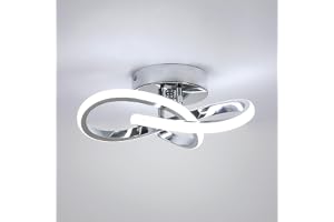 Toolight Modern LED-taklampa, LED-taklampa, 22 W, 2475 LM, silver, LED-taklampa, för hall, kök, sovrum, matsal, balkong, kall vit, 6 500 K, diameter 25 cm