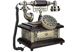 HEAYZOKI Kabelgebundenes Telefon, Harz Antikes Vintage Klassisches Telefon für zu Hause Hotel Schreibtische Schlafzimmer Wohnzimmer Verwenden, FSK/DTMF Anruferidentifikation Retro-Telefon Vintage Telefon Suppo