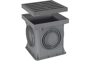 MARLEY DEUTSCHLAND Marley Einlaufschacht 200x200mm mit Einlaufrost Hofablauf Bodenablauf Ablauf Schacht