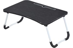 OFCASA Laptop Bed Table Black Laptop Desk for Sofa Bed with Foldable Legs Notebook Desk Reading Holder Stand for Eating Breakfast Reading on Bed Sofa 60 × 40cm