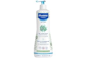MUSTELA Gel de baño Suave válvula dosificadora, Negro, 750 ml (Paquete de 1)