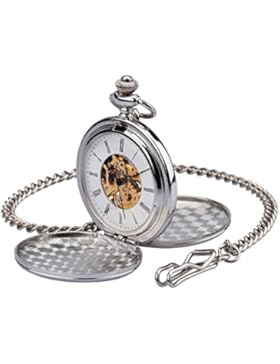 ZEIGER Herren Taschenuhr Nostalgie Design Voller Jäger Analog Mechanisch Handaufzug Uhr Skelett Taschenuhr Armbanduhr...