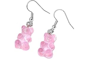 Boucles d'oreilles en forme d'ours en peluche Tukcherry en résine colorée pour femme