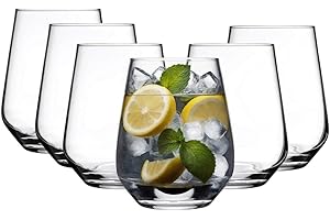 SECENART Secen London - Water Glasses, Set of 6 Glasses for Juice, 425 ml/14 oz,Premium Highball Glass, Red Wine, Cocktail Glasses, Drinking Glass for Water, Juice, and Cocktail