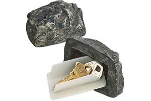 Molinter Fake Rock Key Hider Secret Stone Keybox nyckelgömställe sten med hemligt fack för utomhus trädgård gård
