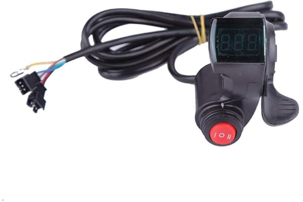 VGEBY Accélérateur du Pouce de Scooters Électriques, Contrôle de Vitesse du Papillon pour Vélo Électrique à Commutateur de Vitesse avec Affichage Numérique de Tension LCD
