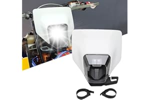 USTPO Motorcycle Headlight Headlamp Head Light Fairing Mask Day Running Light for 2018 FC250 FC350 FE250 FE350 FX350 Dirt Bike Motocross Enduro Supermoto - White