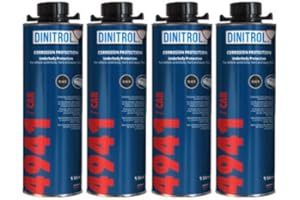 REJEL Dinitrol 4941 Lot de 4 pots de cire pour dessous de caisse Noir 1 l (avec bouchon à vis style Schutz)