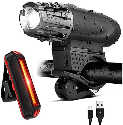 Nclon Bicycle Light Set Led,Front Light And Rear Light High Intensity 300 Lumens Usb Rechargeable Ip65 Waterproof Fits All Bikes Mountain Bike