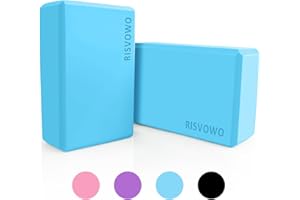 2 Bloques de Yoga, RISVOWO Bloque de Yoga de EVA de Alta Densidad, Yoga Block Resistentes, Bloque Burbuja, Antideslizantes Yoga Accesorios para Pilates, Meditación, Fitness