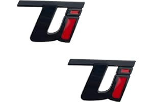 GZZHENGYE Adesivo decorativo con lettera Ti per parafango laterale auto, adatto per Alfa Romeo Giulia Stelvio tonale Giulietta 4c Mito (nero rosso)