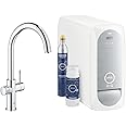 GROHE Blue Home Duo Starter Kit - Kitchen Mixer Tap for Filtered, Chilled and Sparkling Water (Includes Cooler Unit, Filter and Co2 Carbonization Bottle) High Swivel C-Spout, Chrome 31455001