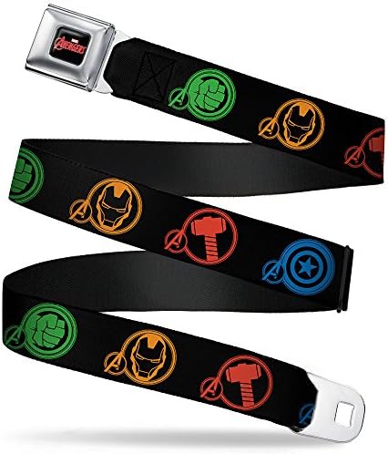 Avengers Marvel Comics Superheroes Logos Assembled Seatbelt Belt