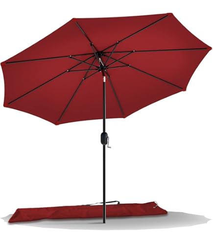 Yaheetech Parasol met volant, diameter 267,5 cm, kantelbaar tuinscherm, UV- bescherming, zwengelparasol, stabiel, 8 ribben, zonwering, knikbaar, marktscherm voor balkon, terras, markt, tuin