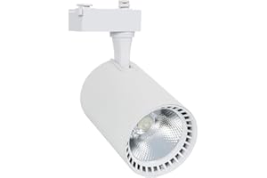 LEDKIA LIGHTING - Foco Carril LED Monofásico 40W | Iluminación Comercial | COB Superior | Fácil Instalación y Direccionable | Blanco Neutro 4000K, Policarbonato