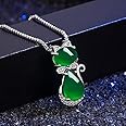 LVYAN N Green Jade Chalcedony Cat Agate Pendant 925 Silver Necklace Chinese Carved Fashion Charm Jewelry Amulet For Women Gifts