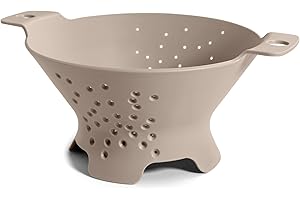 BLIMPLUS Blim Plus - Scolapasta Cosmo M Moka Grey Ø 25cm - Scola Pasta Insalata Frutta Design Fori Stellari - Made in Italy