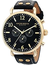 Akribos XXIV Hombre Ultimate Analog Display reloj negro de cuarzo suizo